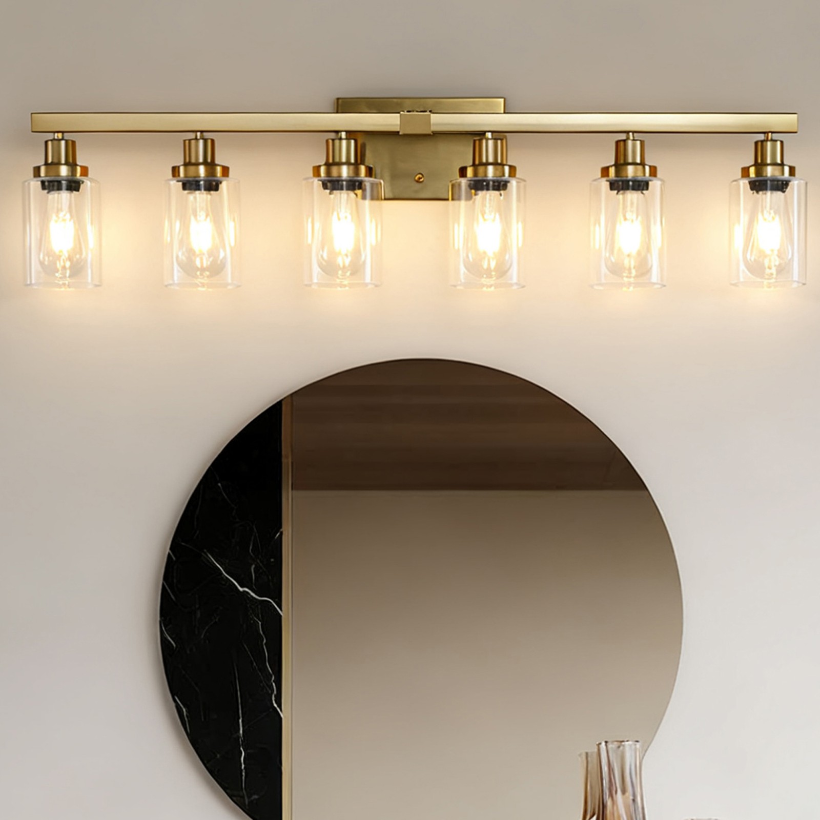 LED 37 In Vanity Light Modern Fixtures Gold 6 Lights for Bathroom Wall Sconces gallery