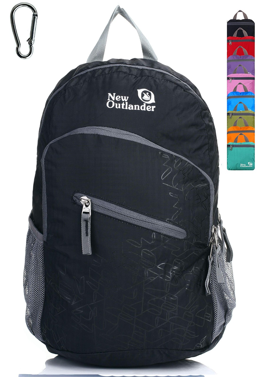 Lightweight Packable Travel Hiking Backpack Daypack - Black - Size Large