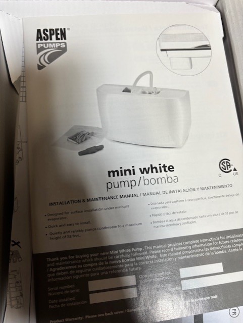 ASPEN Condensate Pump Kit, NEW - White, A83939 gallery