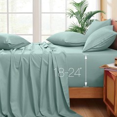 Extra Deep Pocket Queen Sheets – Fits Mattress 18-24 Inches Deep – 6 Pieces H…