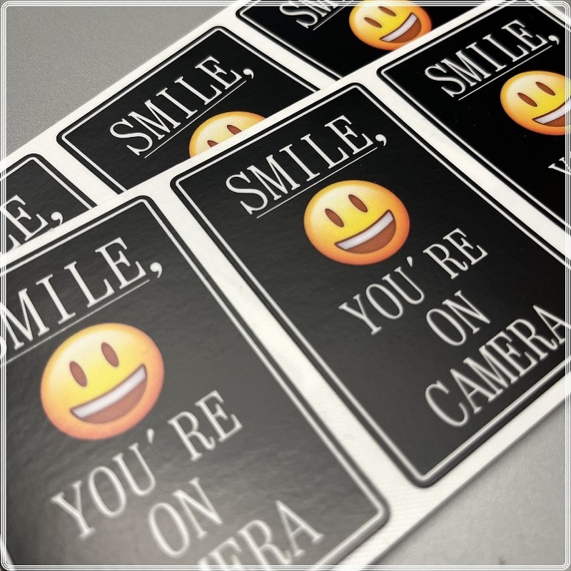 Smile You're On Camera 6-Pack Laminated Decals / Stickers for Home, Office, Car gallery
