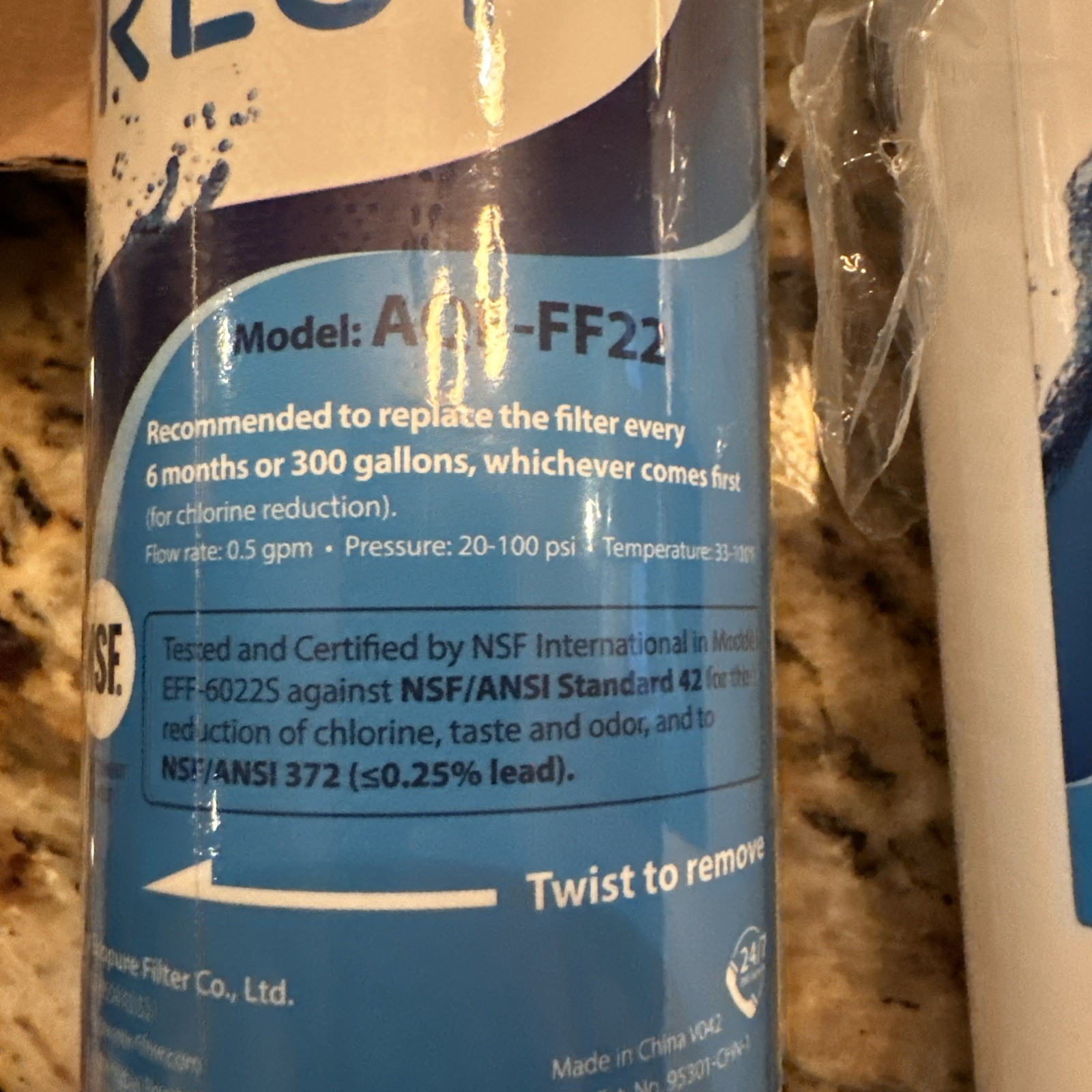 AquaCrest Water Filter AQF-FF22 For Aqua Optima Evolve New gallery