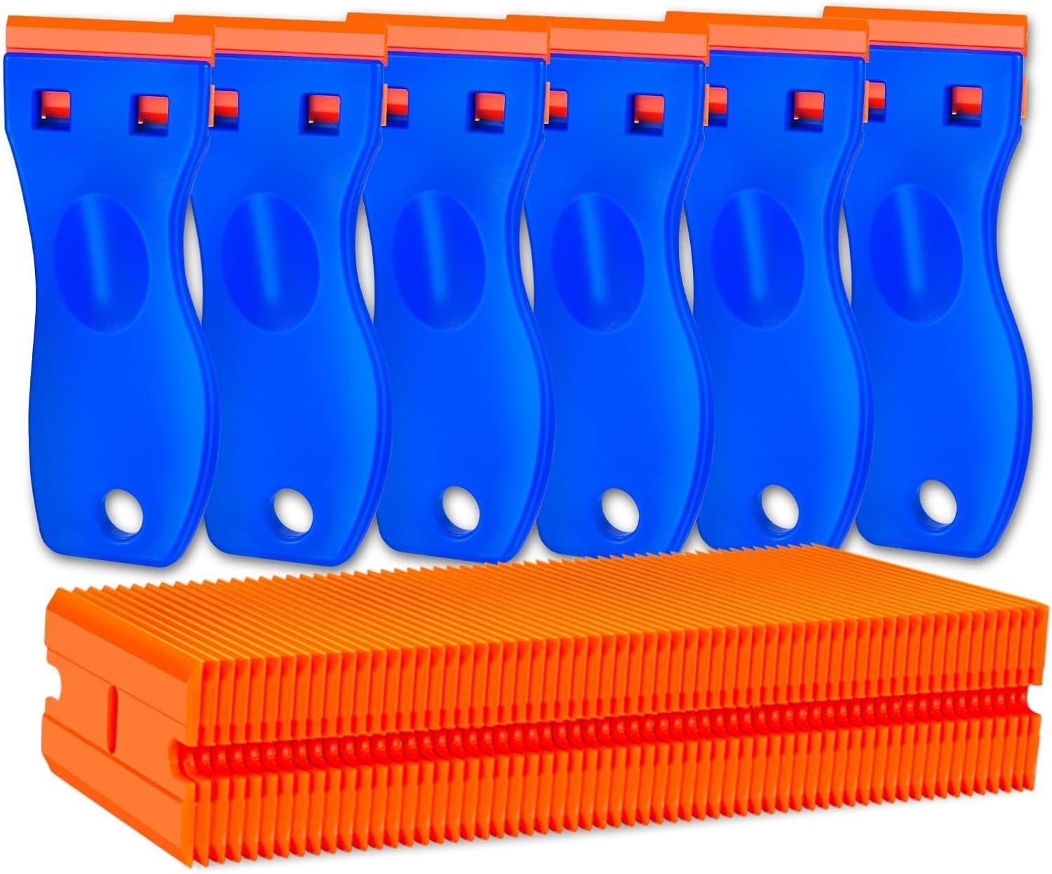Plastic Razor Blade Scraper Tool, 6 Pcs Razor Scraper with 60 Pcs Plastic Blades gallery
