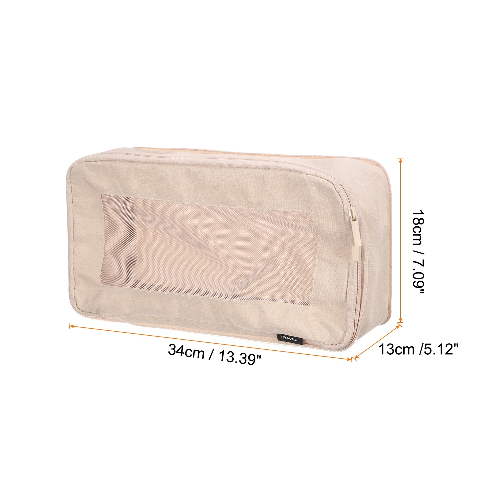Compression Packing Cube 34x18x13cm Travel Luggage Organizers Bag Beige gallery