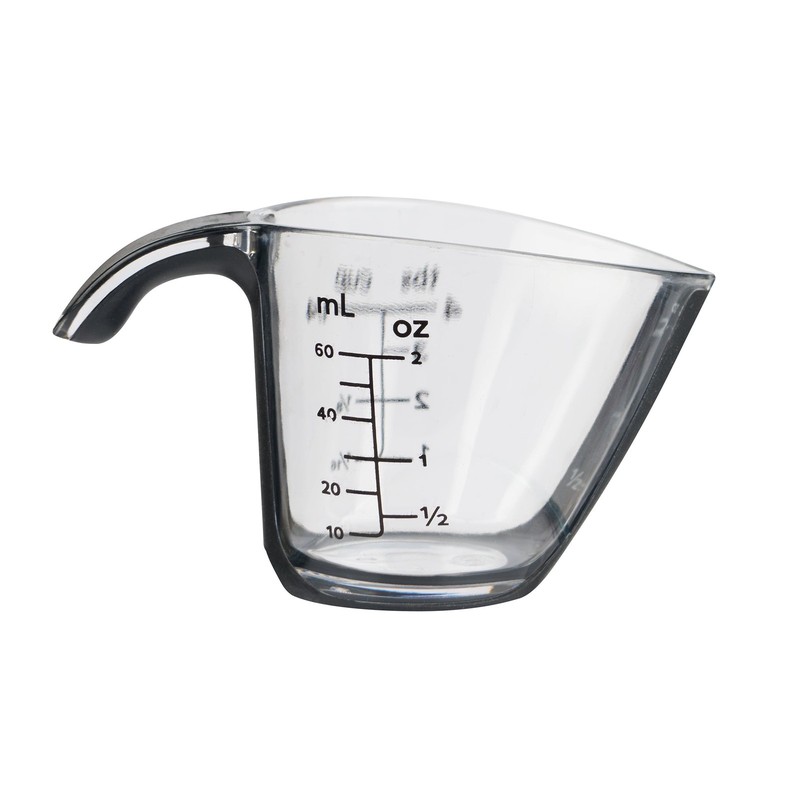 (4 pack) 1/4C Plastic Mini Measuring Cup, Black/Transparent gallery