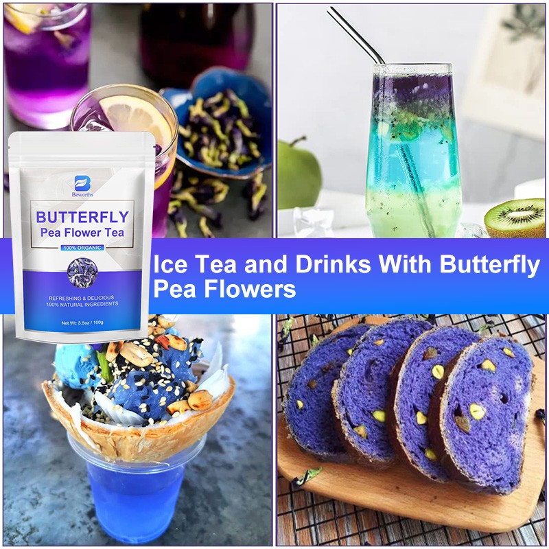 Butterfly Pea Flower Tea Pyramid Tea Bags, Clitoria ternatea Premium gallery