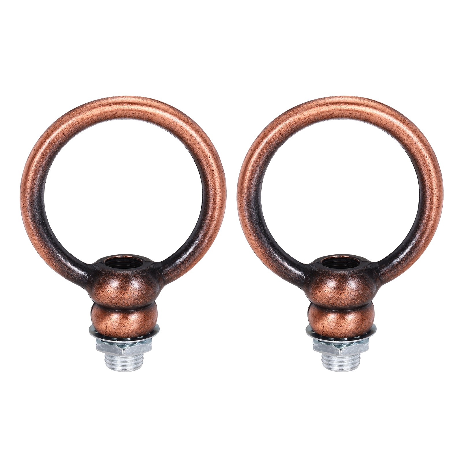 2 Set 8kg M10 2x2.3" Thread Lifting Eye Nut Holder Hook Ring Red Copper gallery