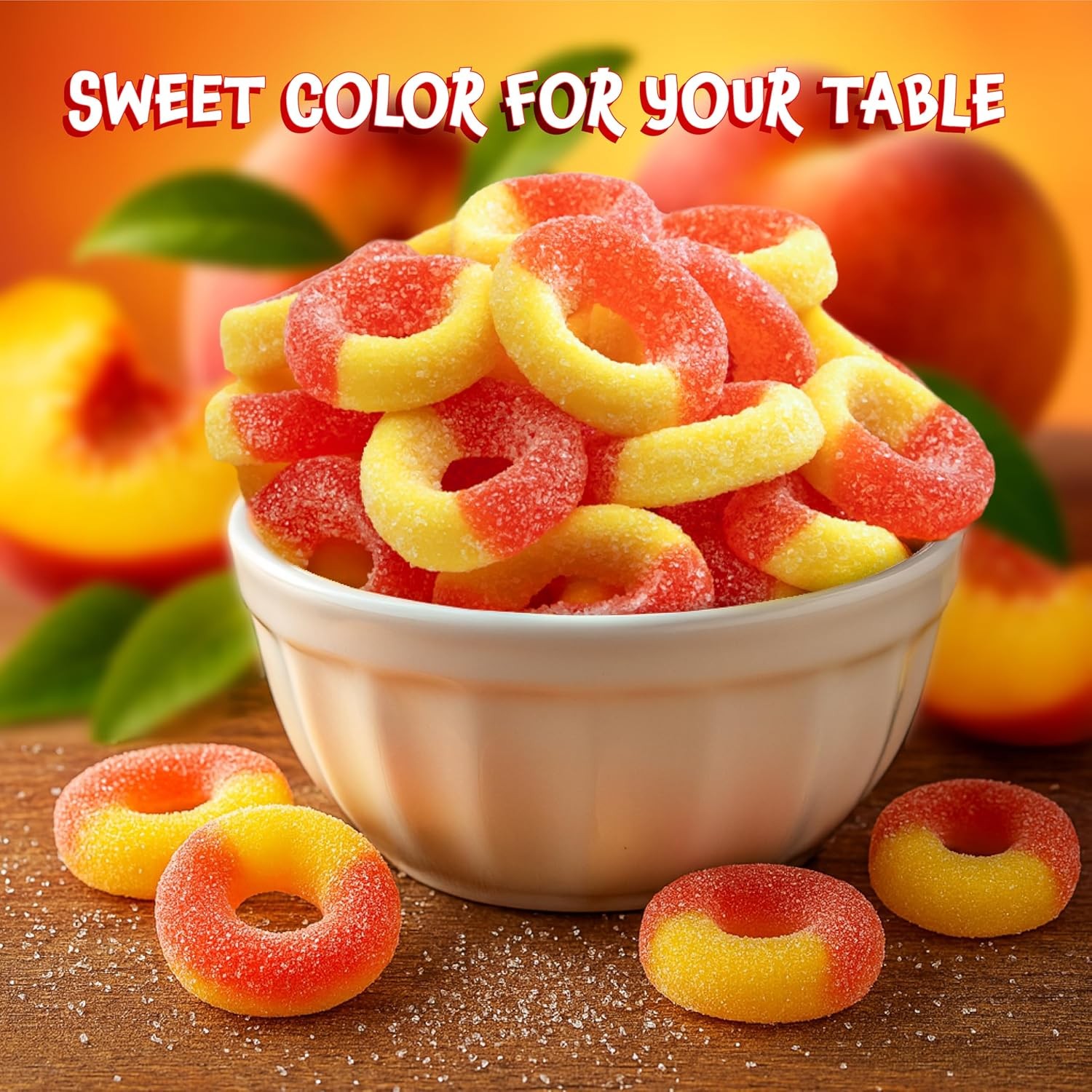 Funtasty Peach Rings Soft Gummy Candy, Sour and Sweet, Pack gallery