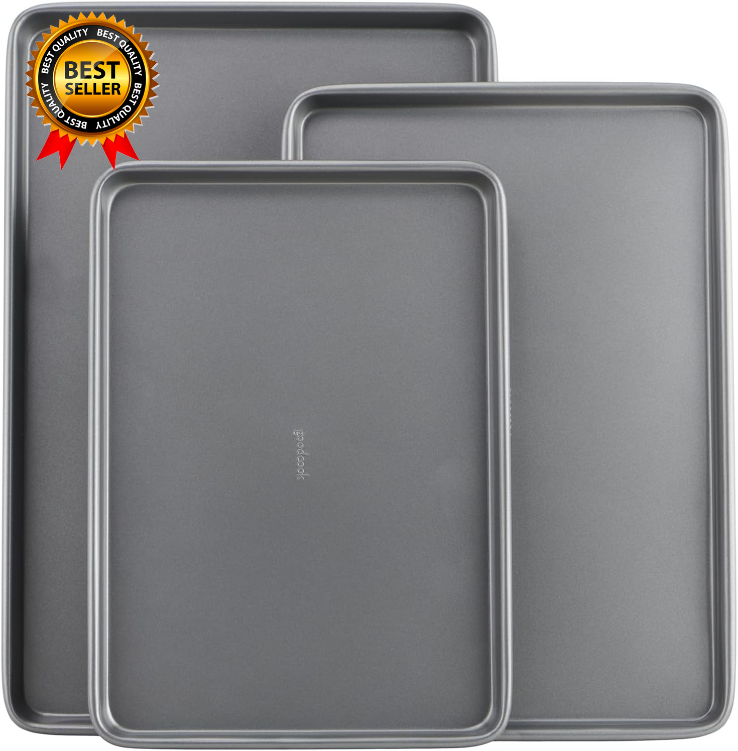Everyday Nonstick Baking Sheet Set, 3 Pack Includes Small (13×9) Medium (15×1) gallery