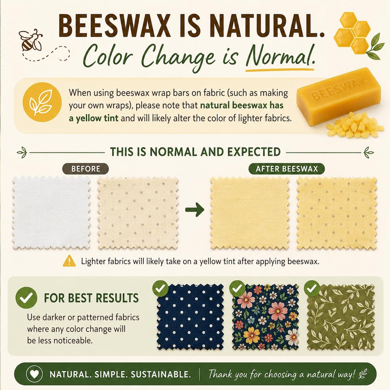 Beeswax Wraps for Food - Crafting Bar – Ready-to-Use Blend with Beeswax, Pine... gallery