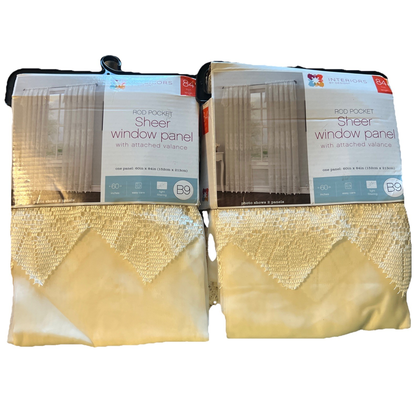 Window Sheer Panel - Solid Rod Pocket - 84" L x 60" W Lot of 2 gallery