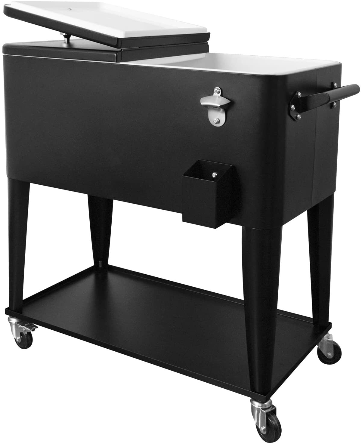 Portable 80QT Rolling Cooler Cart Ice Chest for Outdoor Patio Deck Party gallery
