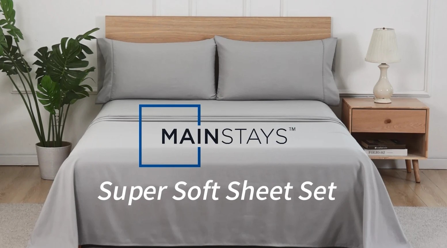 Mainstays Super Soft Brushed Microfiber Bed Sheet Set,Soothing Gray,Twin-XL, 3. gallery