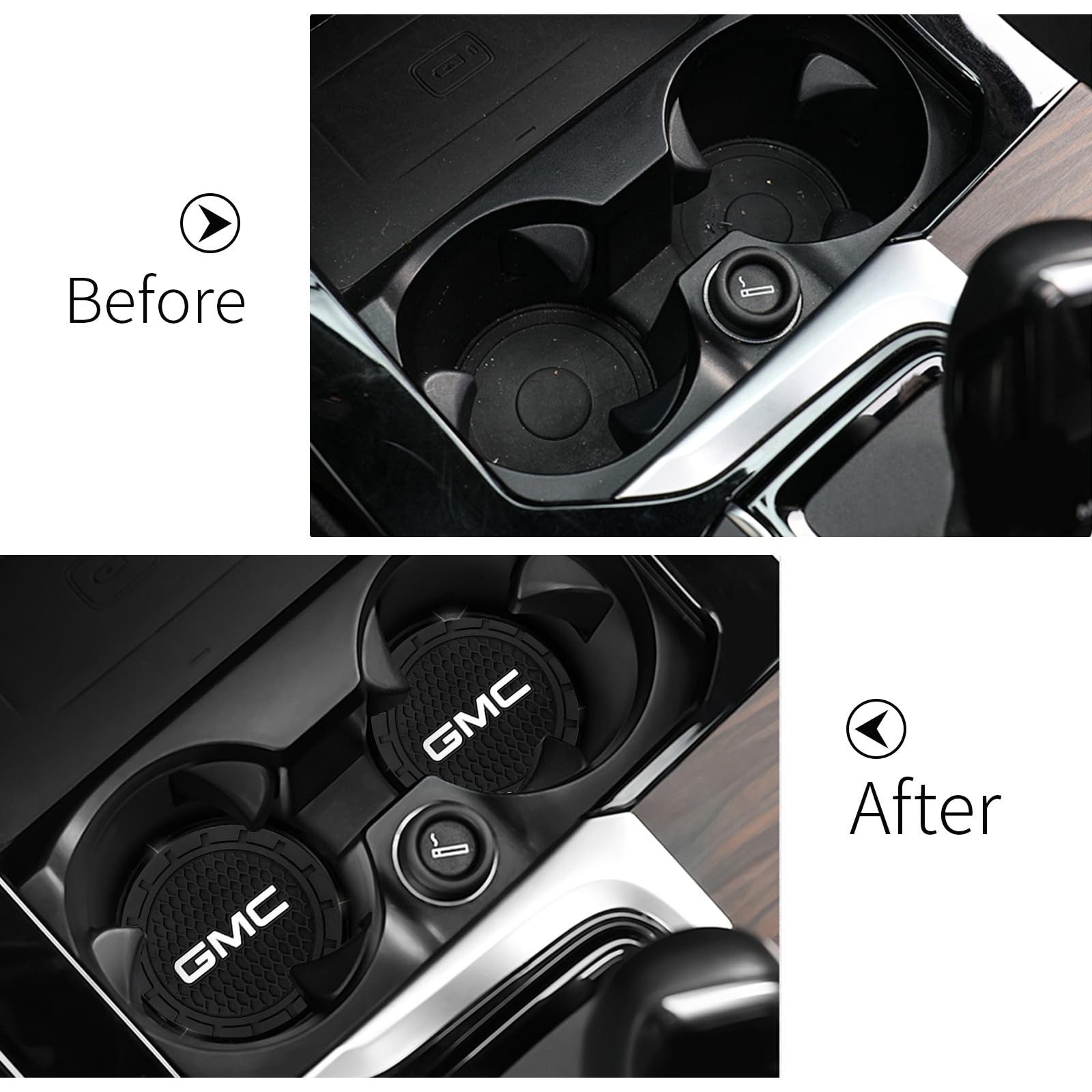 Car Cup Holder Coaster for GMC Recessed Silicone Cupholder Coaster Black-61 gallery