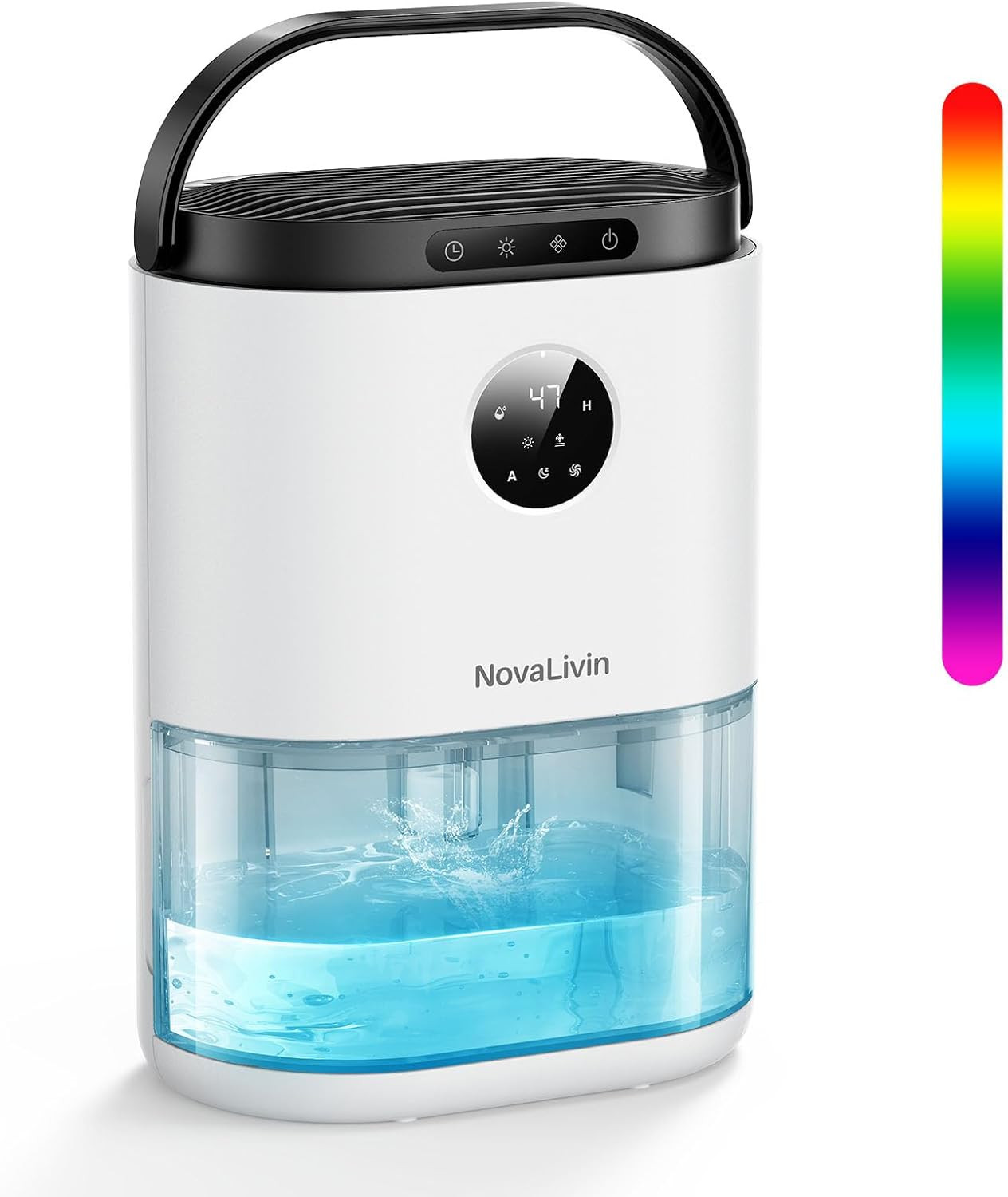 68 OZ Compact Dehumidifier with Auto Control & 7 Color LED Light for Home gallery