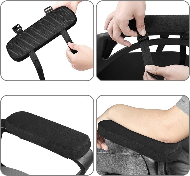 4× Memory Foam Armrest Cushions Support Elbow Arm Rest Cover Chair Armrest Pad gallery