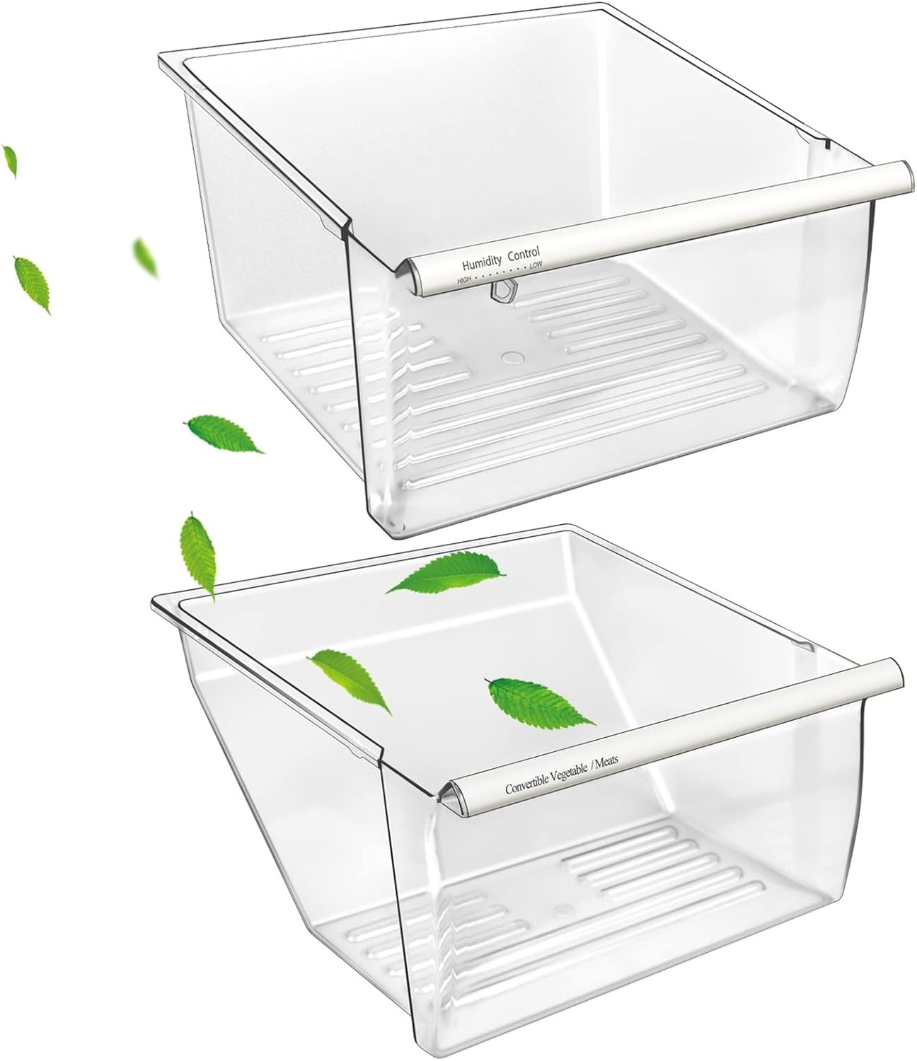 [2 Pack] 2188656 Fridge Crisper Bin UPPER & 2188664 Crisper Bin LOWER Replace gallery