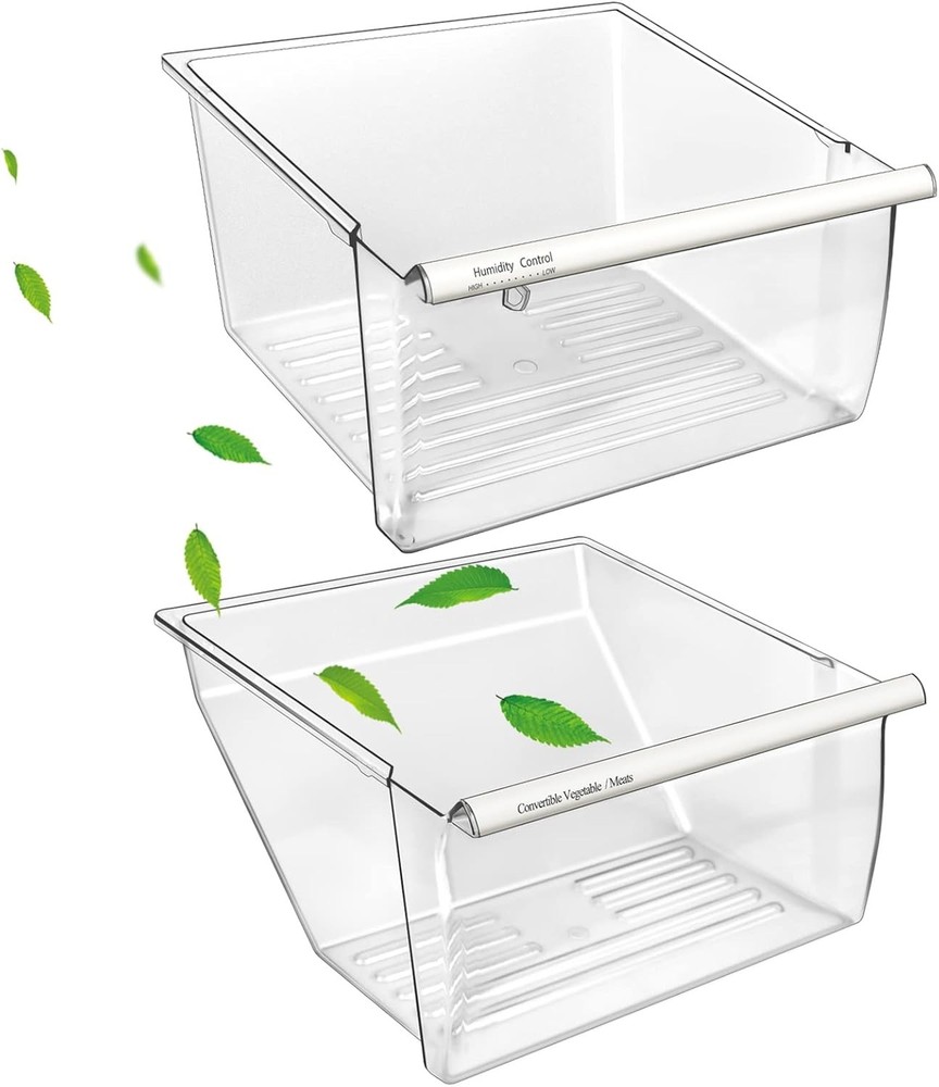 [2 Pack] 2188656 Fridge Crisper Bin UPPER & 2188664 Crisper Bin LOWER Replace