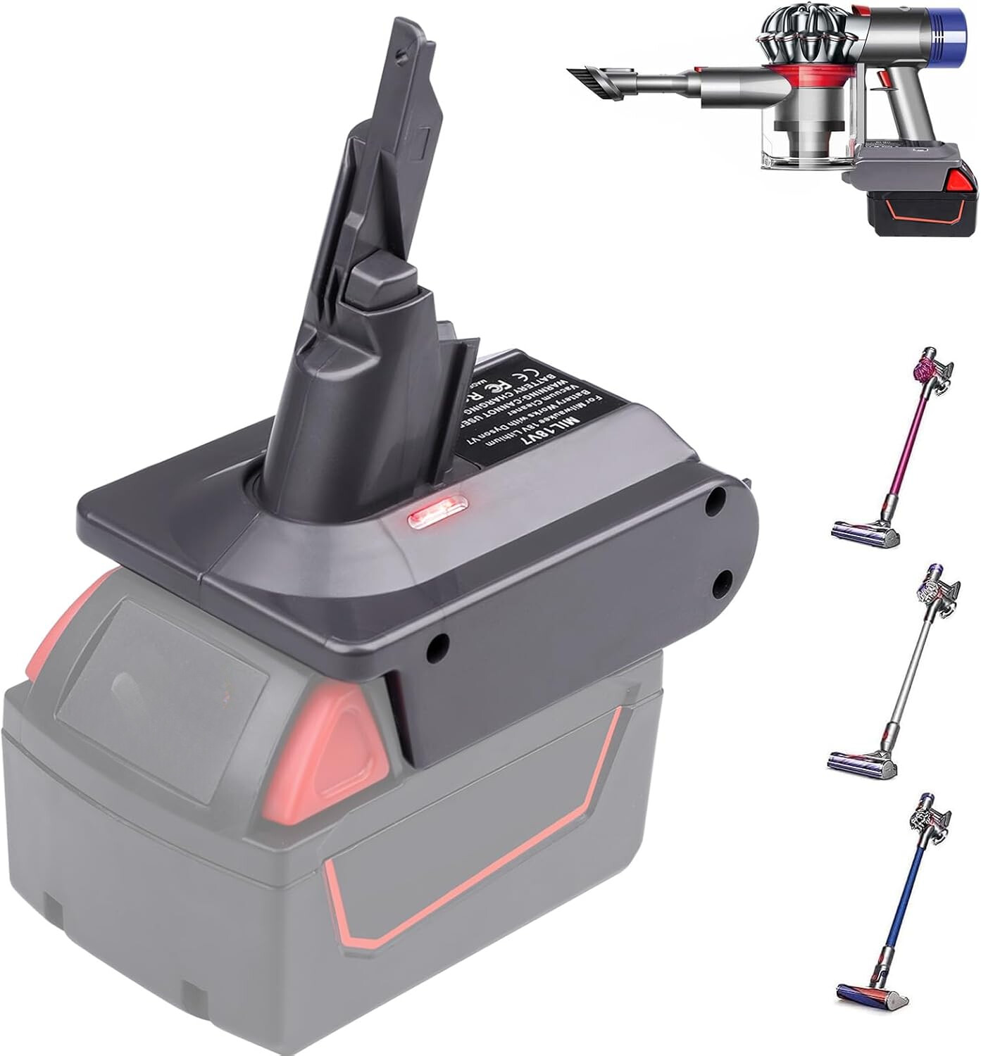 Adapter for Milwaukee 18V Battery Convert to For Dyson V8 V7 Vacuum Cleaner gallery