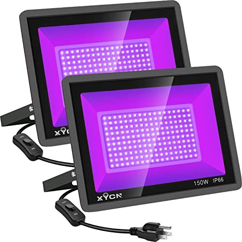 150W LED Black Light 2 Pack Waterproof Neon Glow for Parties Halloween gallery