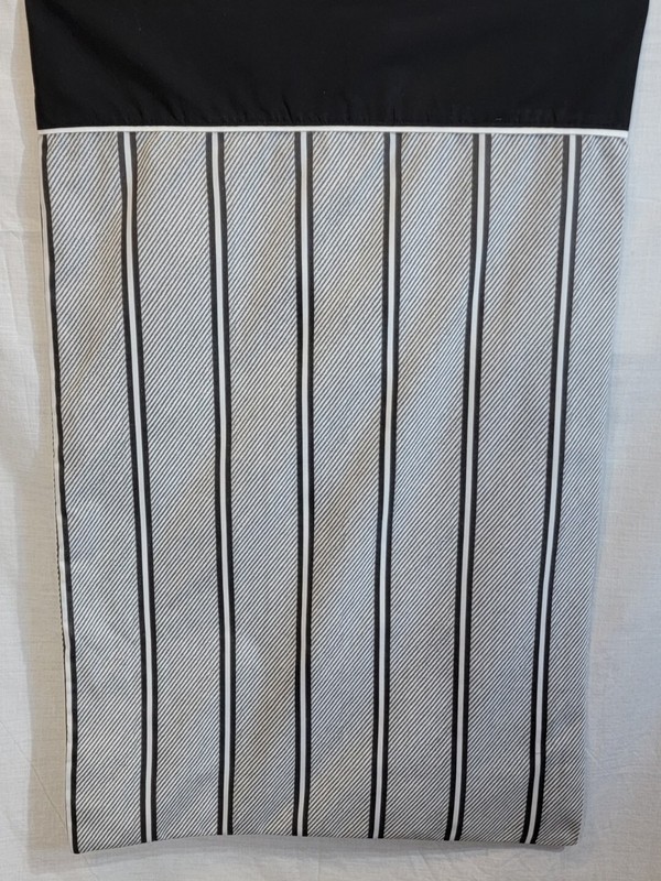 2 PillowCases Black, Grey, White Stripe. Polycotton Fabric 20 X 30 gallery