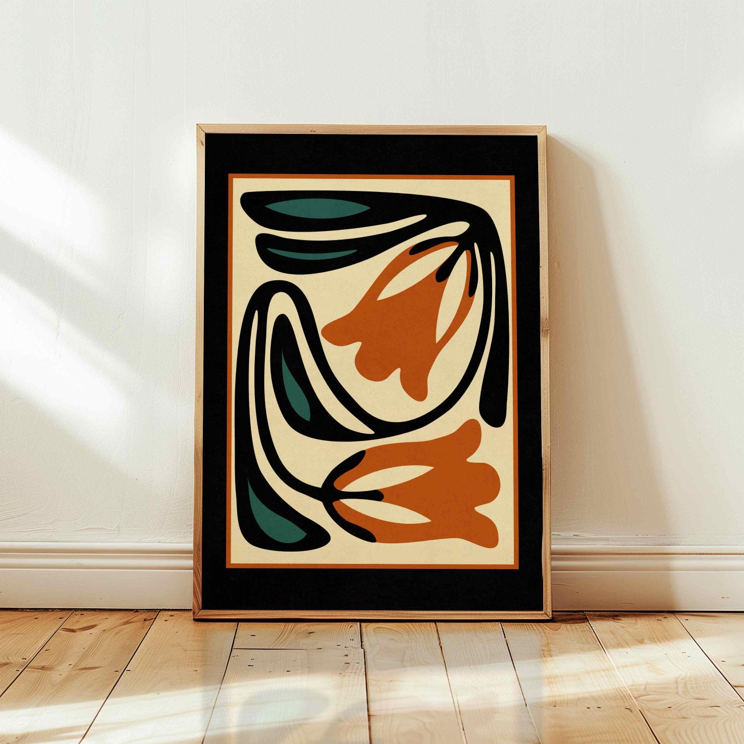 Retro Floral Wall Art Print Poster, Scandinavian Botanical Mid Century Decor gallery