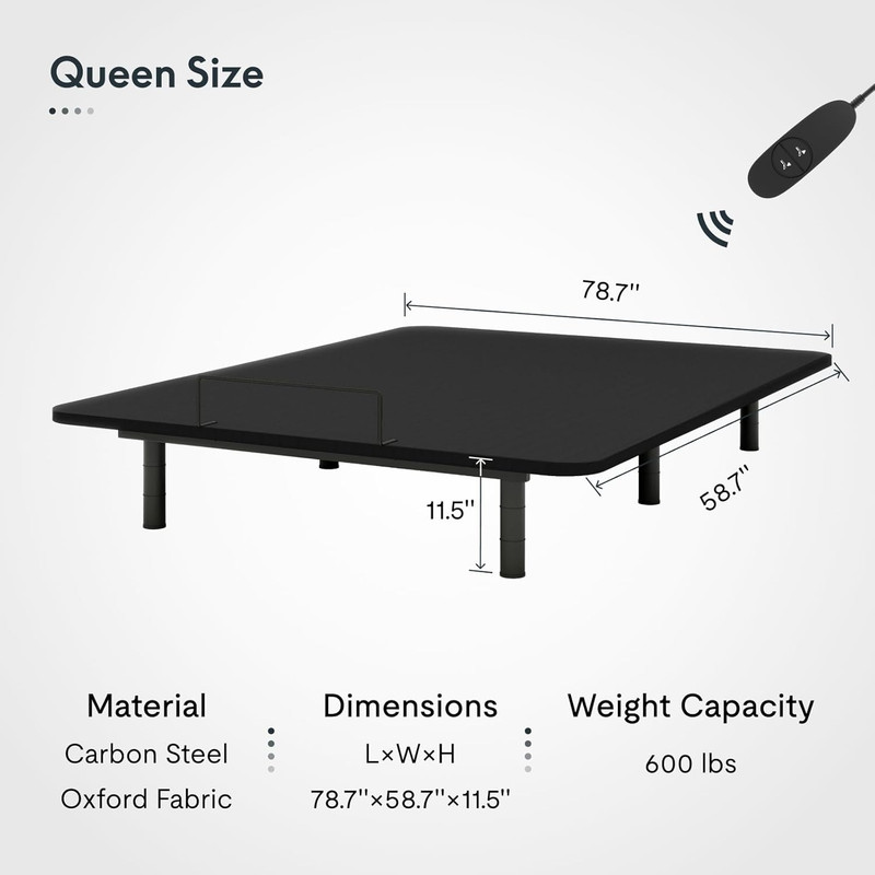 FLEXISPOT Adjustable Bed Frame Base Queen Size,Segmented Design,Easy Assemble,Ox gallery