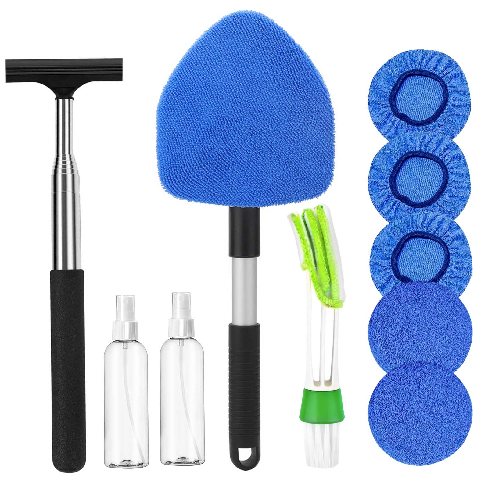 Windshield Cleaning Kit 180° Swivel Window Glass Wiper Cleaner Brush w/ Squeegee gallery