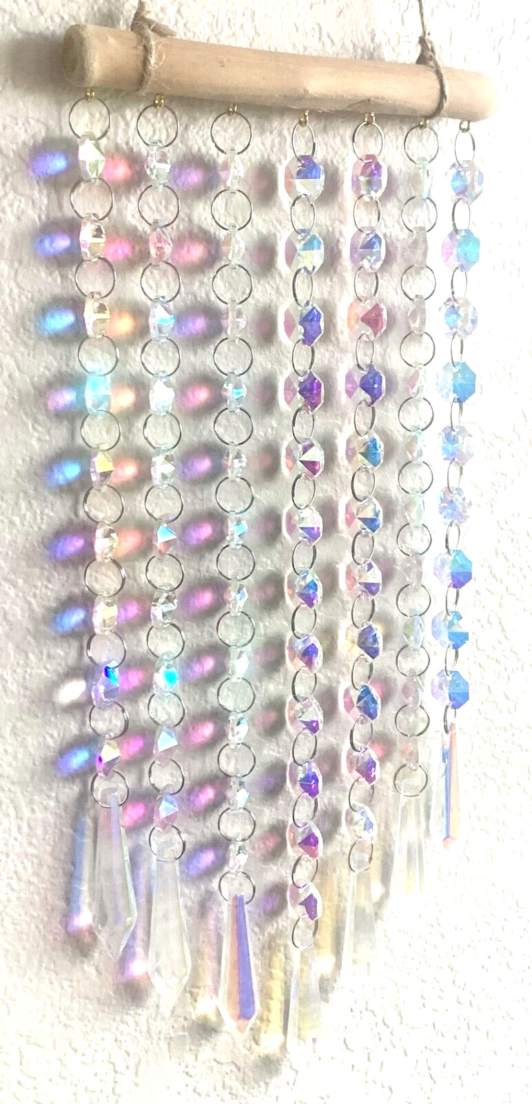 23" 7 Dangling Strands AB Crystal Prisms Suncatcher Curtain Sun Hanging New gallery