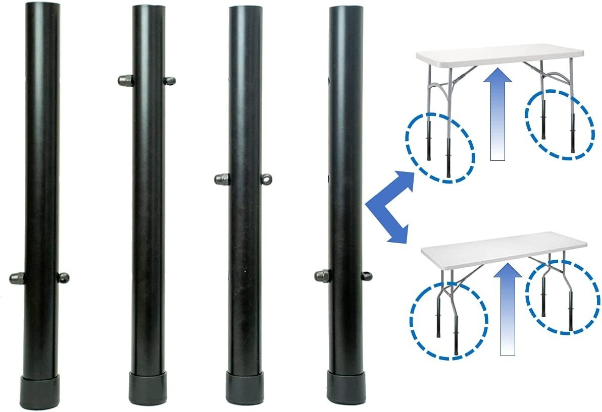 16 Inch Table Leg Extenders for Folding Table 4-Pack Table Risers for Straight & gallery