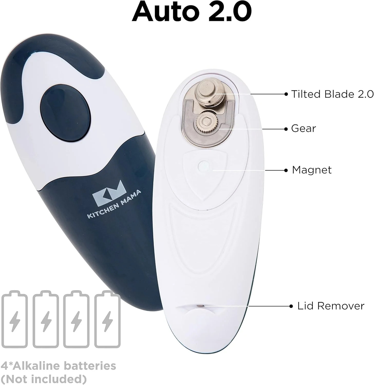 Kitchen Mama Auto 2.0 Electric Can Opener: Blade Opens Almost Any Can Pop or Sod gallery