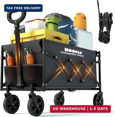 Collapsible Wagon with Wheels, Wagons Carts Foldable 220 lbs Heavy Duty, Folding