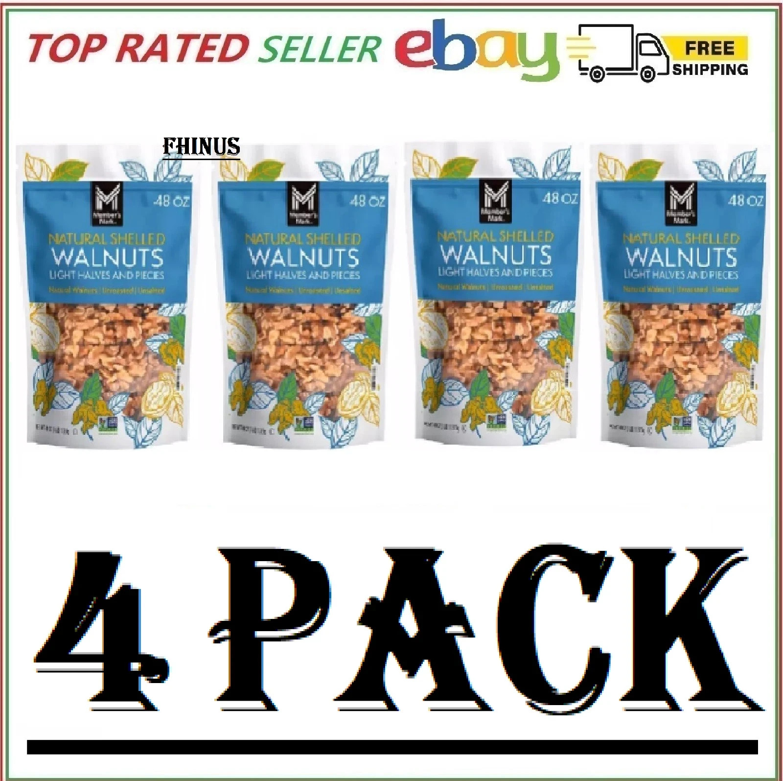 4 pack Member's Mark Natural Shelled Walnuts, 3 lbs - total 12 lbs gallery