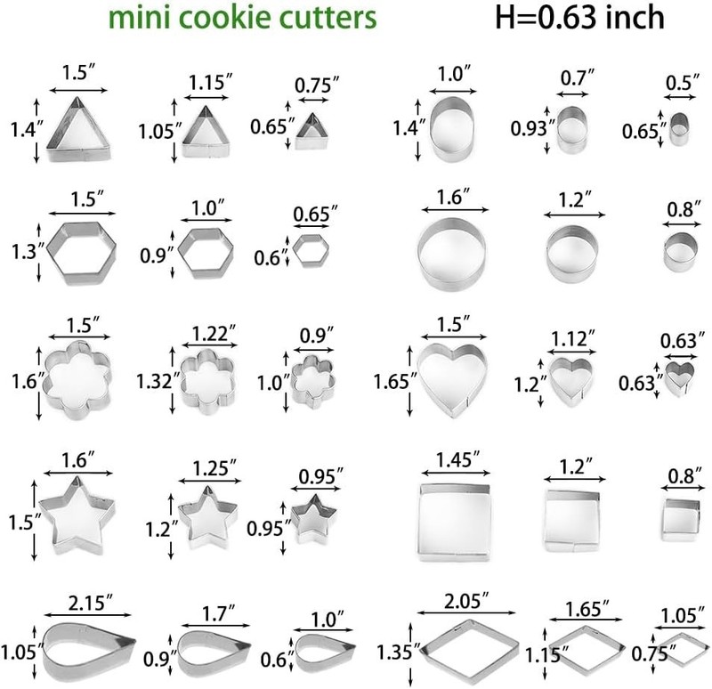 Cookie Cutters Set Stainless Steel Small Biscuit Cutter Flower Round Square gallery