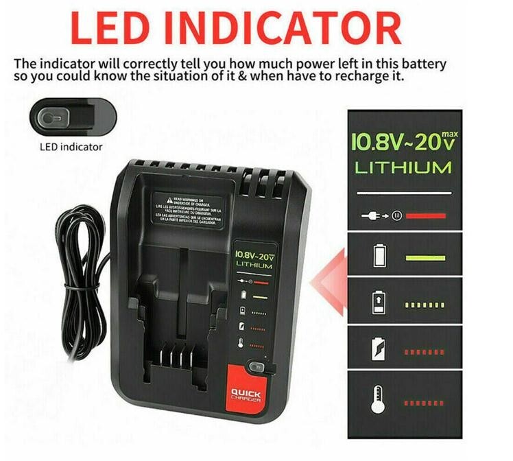 Packs Replace FOR Black and Decker 20Volt Battery/Charger 8,0Ah LBXR20 LB2X4020