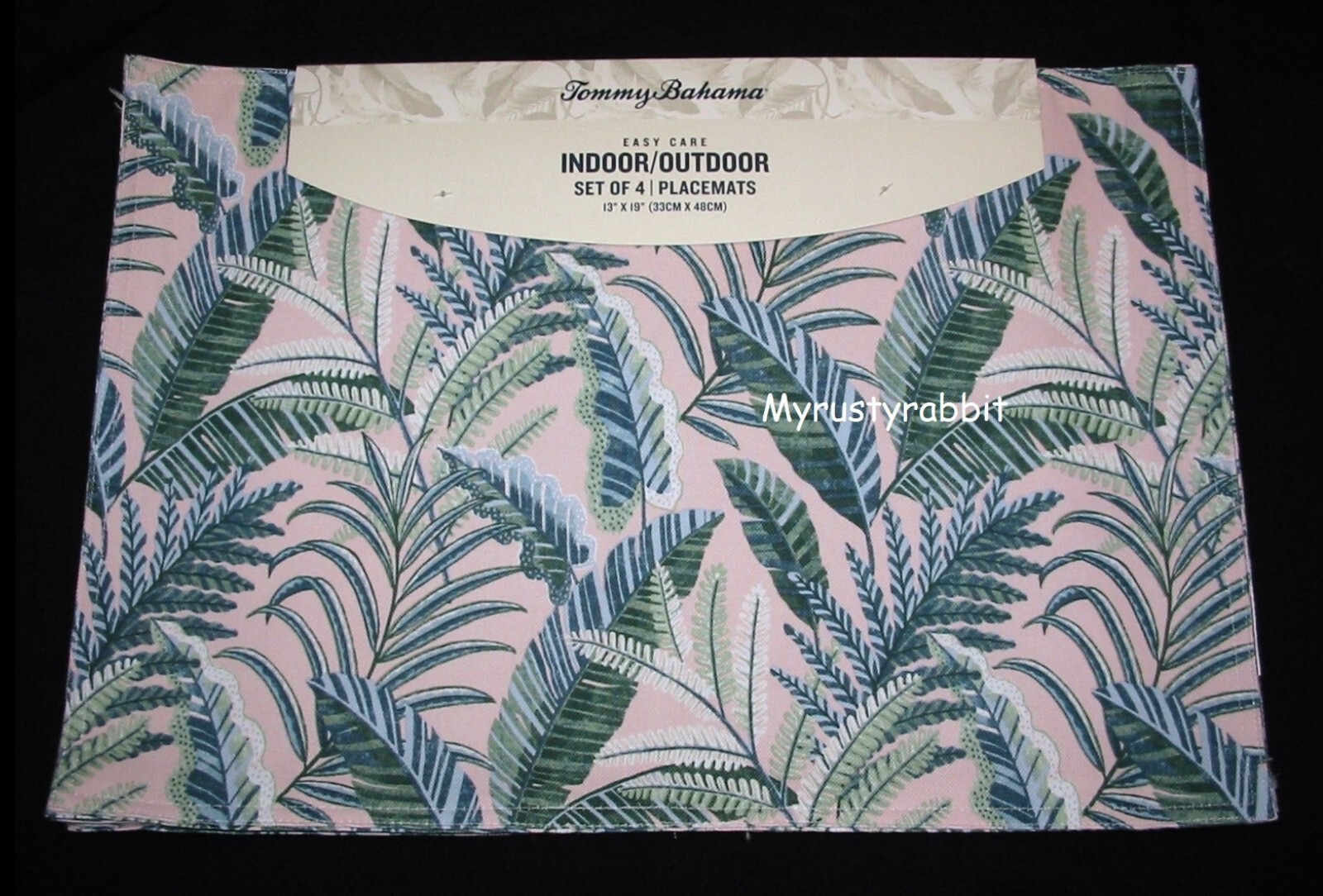 Tommy Bahama Tropical Leaf Placemats Set of 4 - Indoor / Outdoor Easy Care gallery