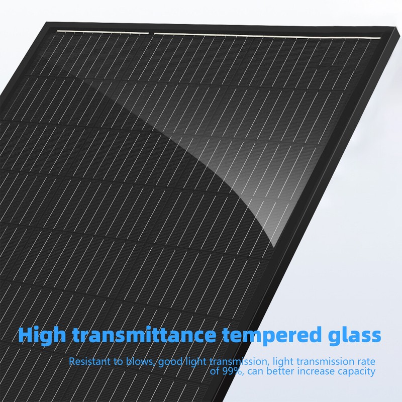 200W Monocrystalline Solar Panel All Black 12V Battery Charger RV Marine Boat gallery
