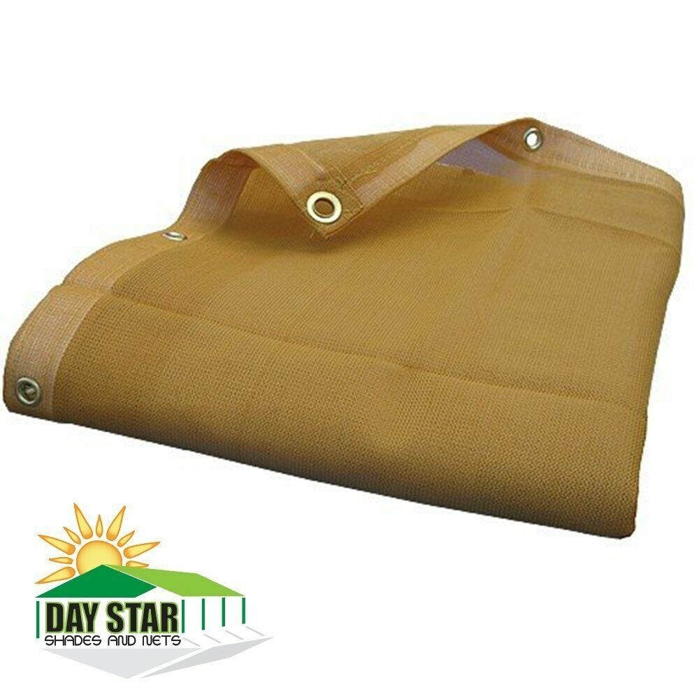 (Beige/Tan HD Mesh Tarp Net Sun Shade Fence Screen Patio Breathable 6oz Material gallery