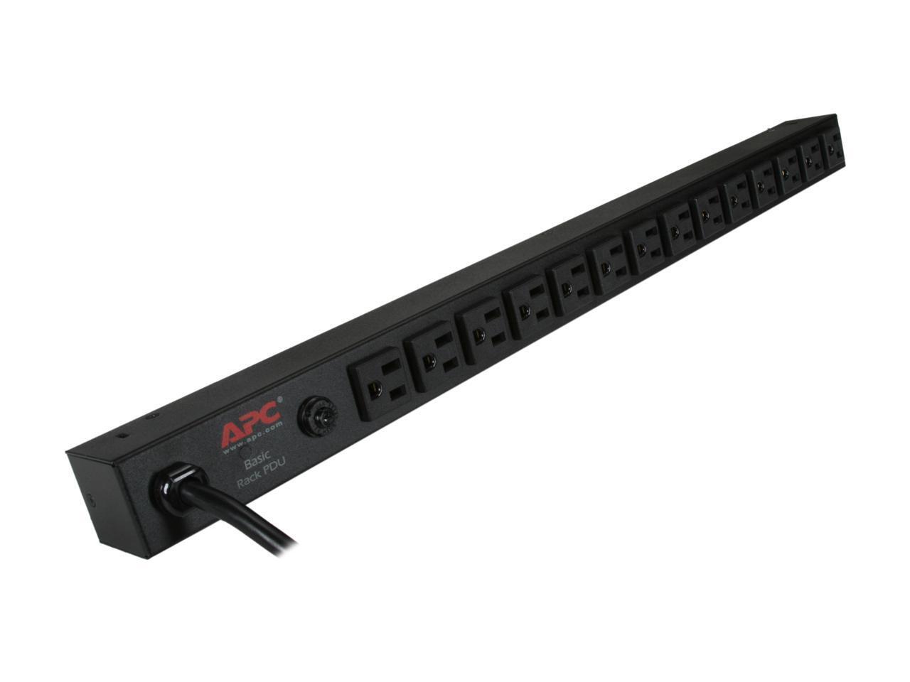 APC Rack Mount PDU, Basic 100V-120V/15A, (14) Outlets, 0U Vertical Rackmount gallery