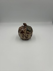 Ceramic Pumpkin w/ Leaf – Speckled Glaze Home Decor – Fall Seasonal – 4” Tall