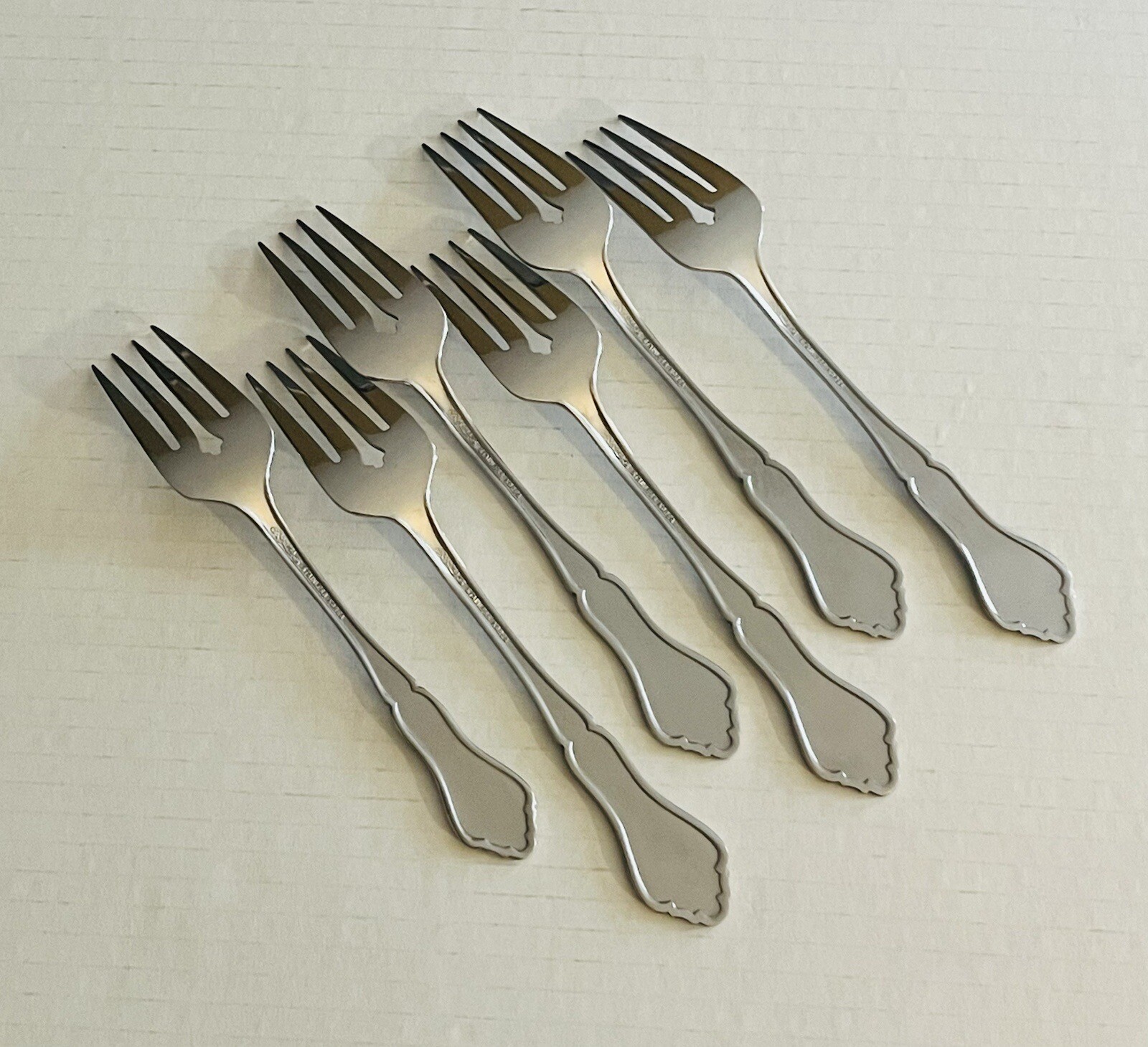 Stanley Roberts Stainless Glendale 6 Salad Forks 6 7/8 Inches Long Rogers Co gallery