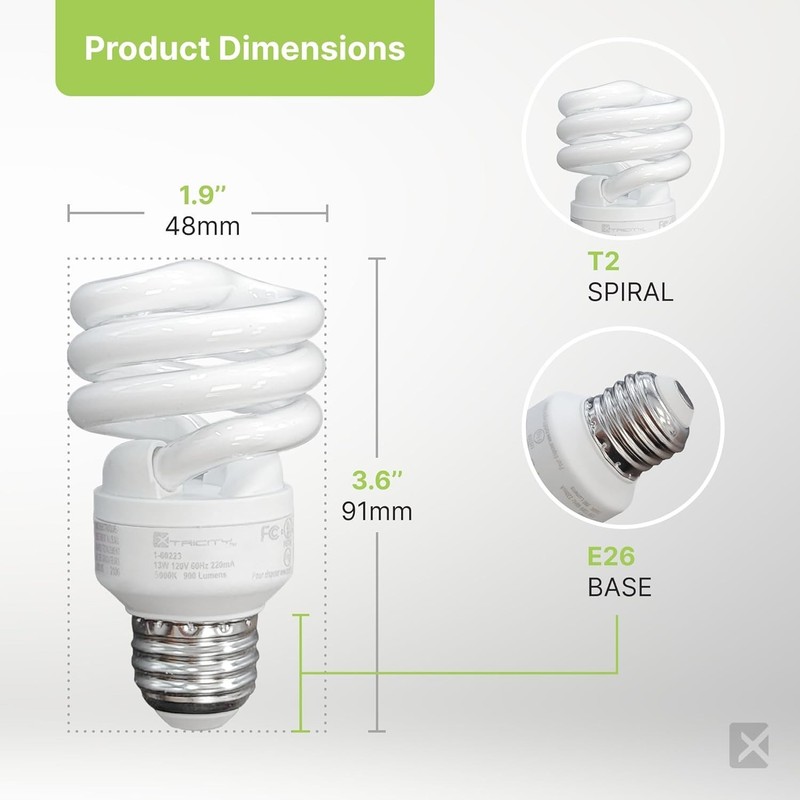 Energy-Efficient CFL Light Bulbs 23W, 100W Equivalent, Daylight White - 6 Pack gallery