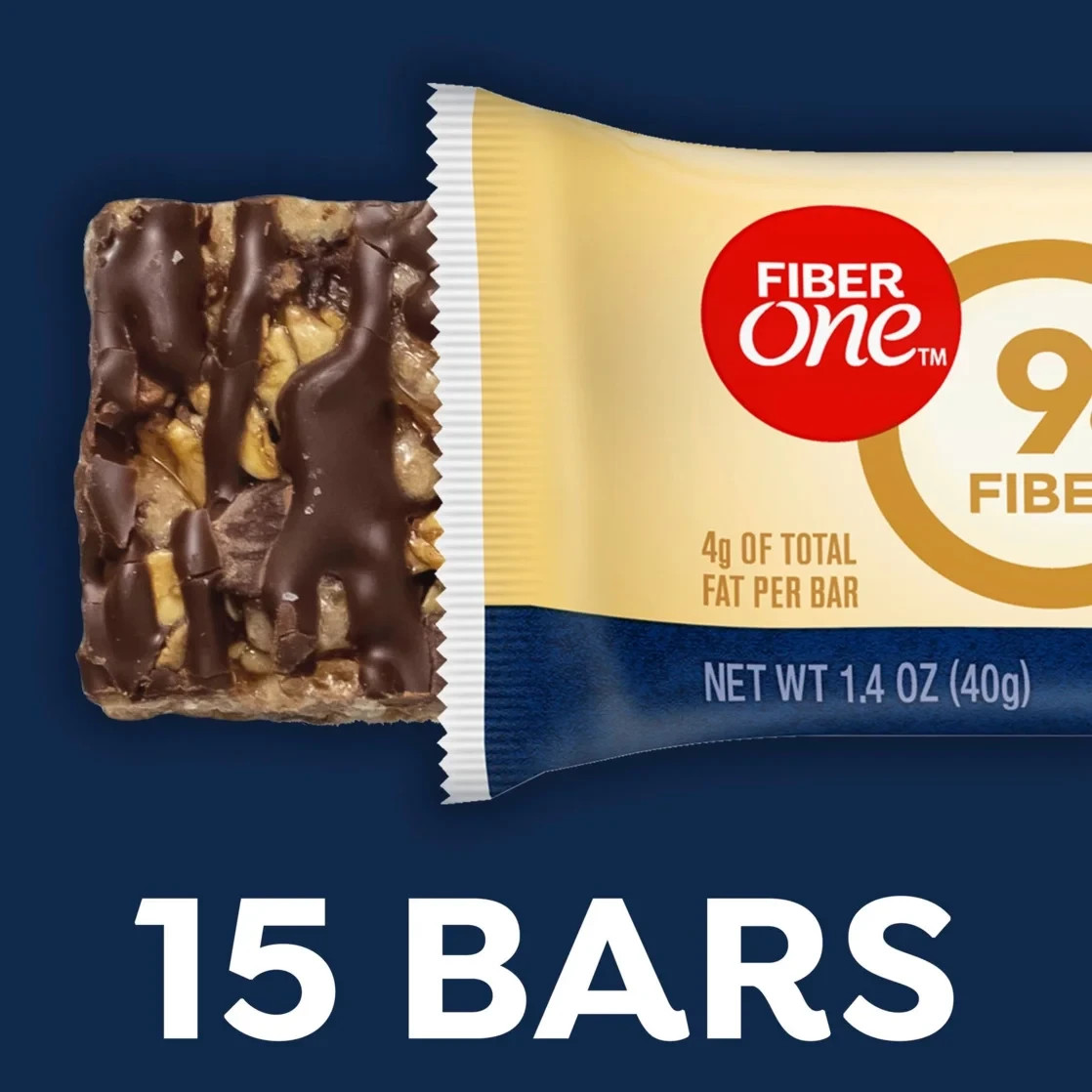 Fiber One Chewy Bars, Oats and Chocolate, Mega Pack, 15 Count, 21.2 oz gallery
