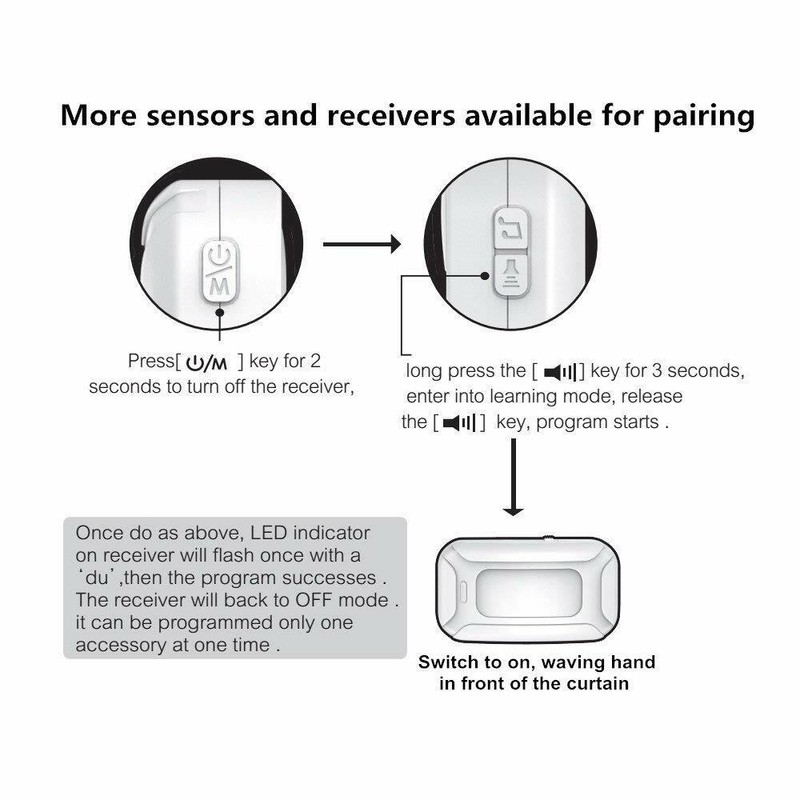 2 Wireless Motion Sensor Detector Gate Entry Door Bell Welcome Chime Alert Alarm gallery