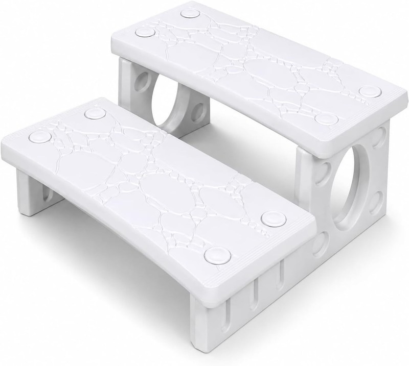Weatherproof Multi-Purpose Spa Steps - Durable & Lightweight Design in White gallery