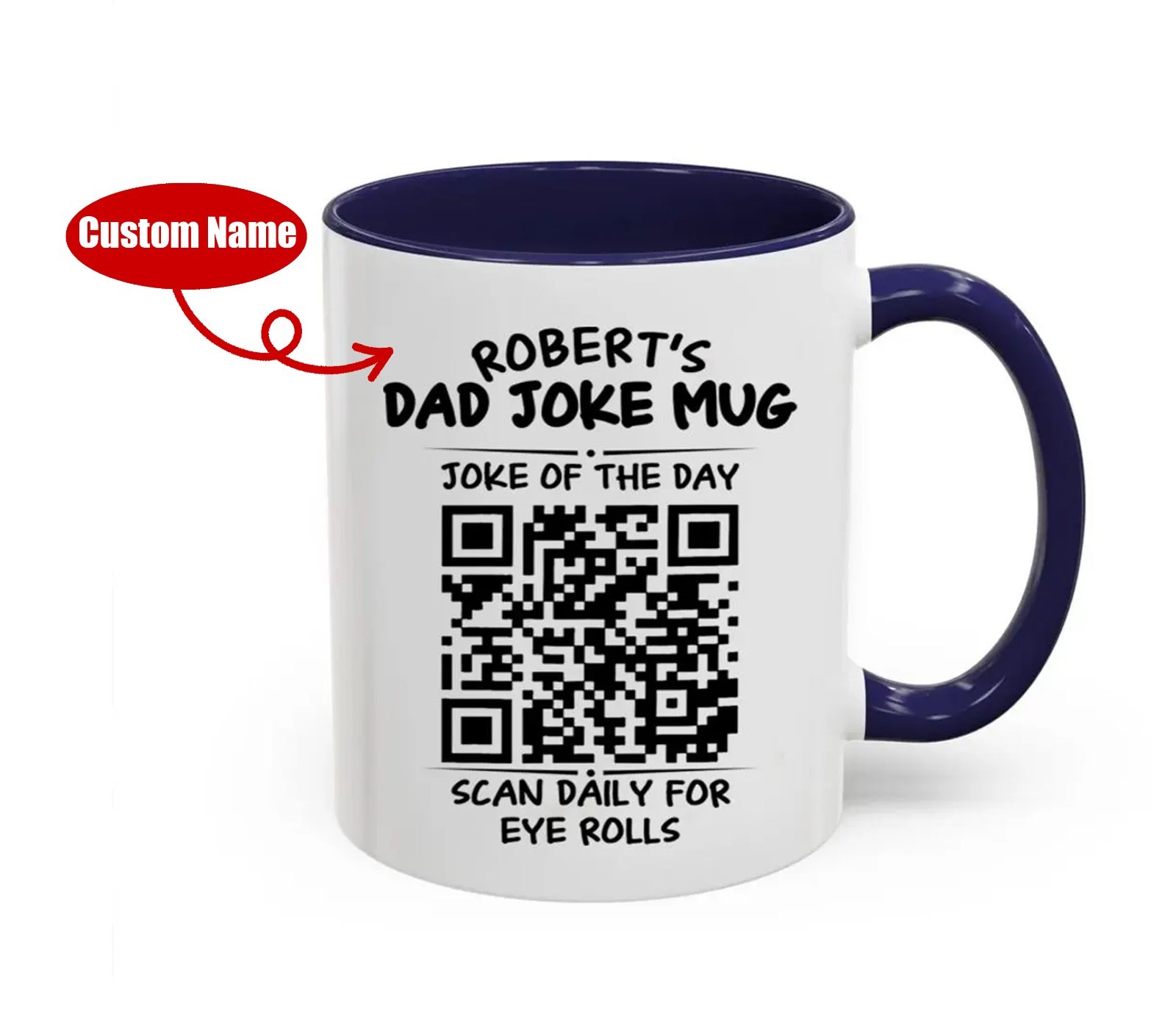 Dad Joke Every Day Interactive QR Funny Coffee Mug, Dad Jokes Funny Mug gallery