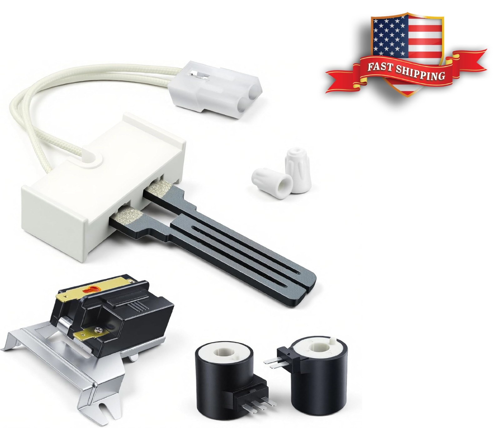 Dryer Repair Kit - WP338906 Flame Sensor 279311 Igniter 279834 Gas Valve Coil gallery