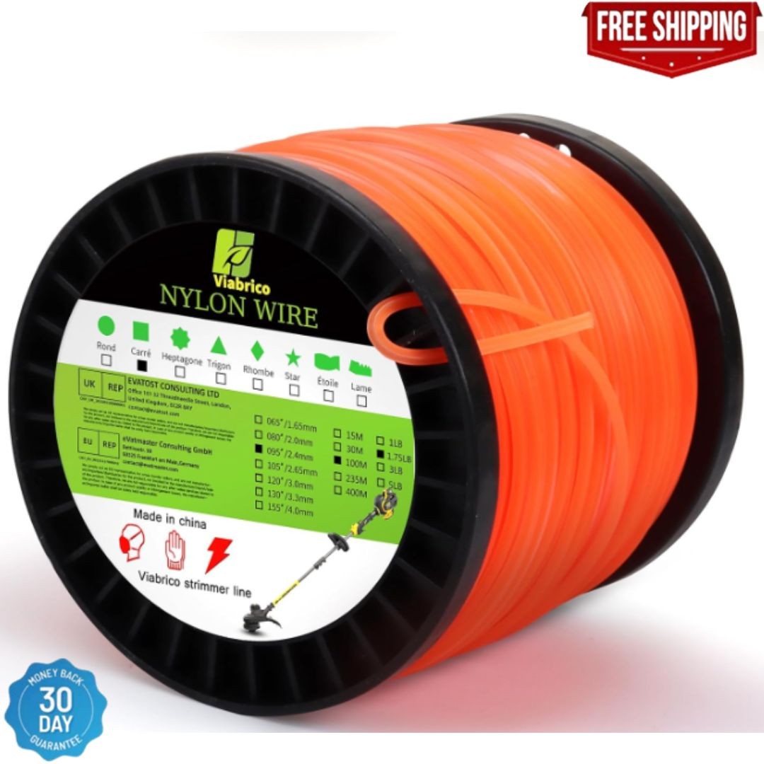 String Trimmer Line Square Orange Heavy Duty Weed Eater String Premium Nylon U gallery