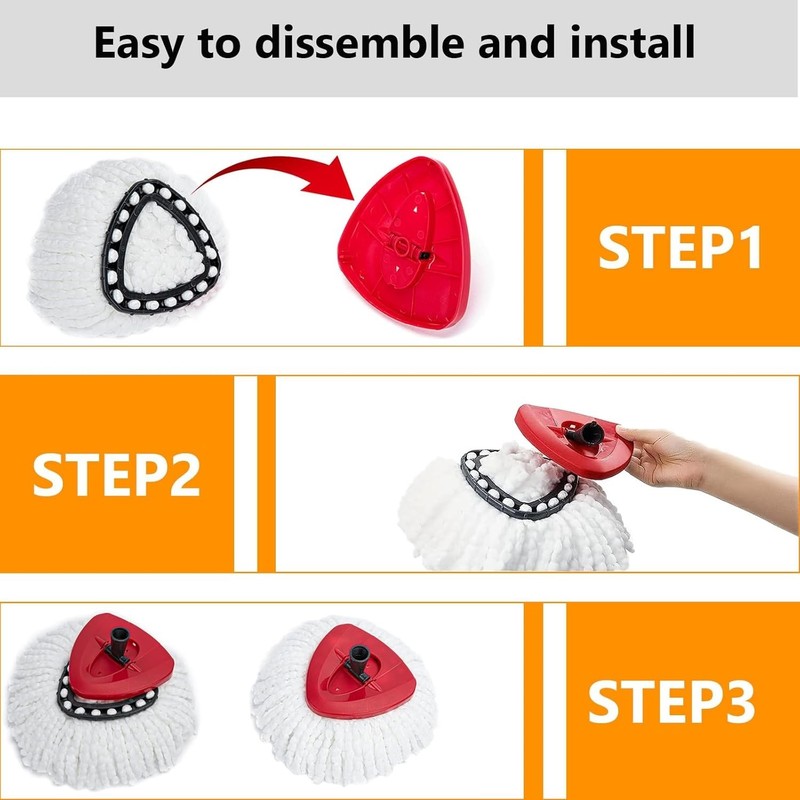5-Pack Spin Mop Replacement Heads, 100% Microfiber Spin Mop Refills Heads for... gallery