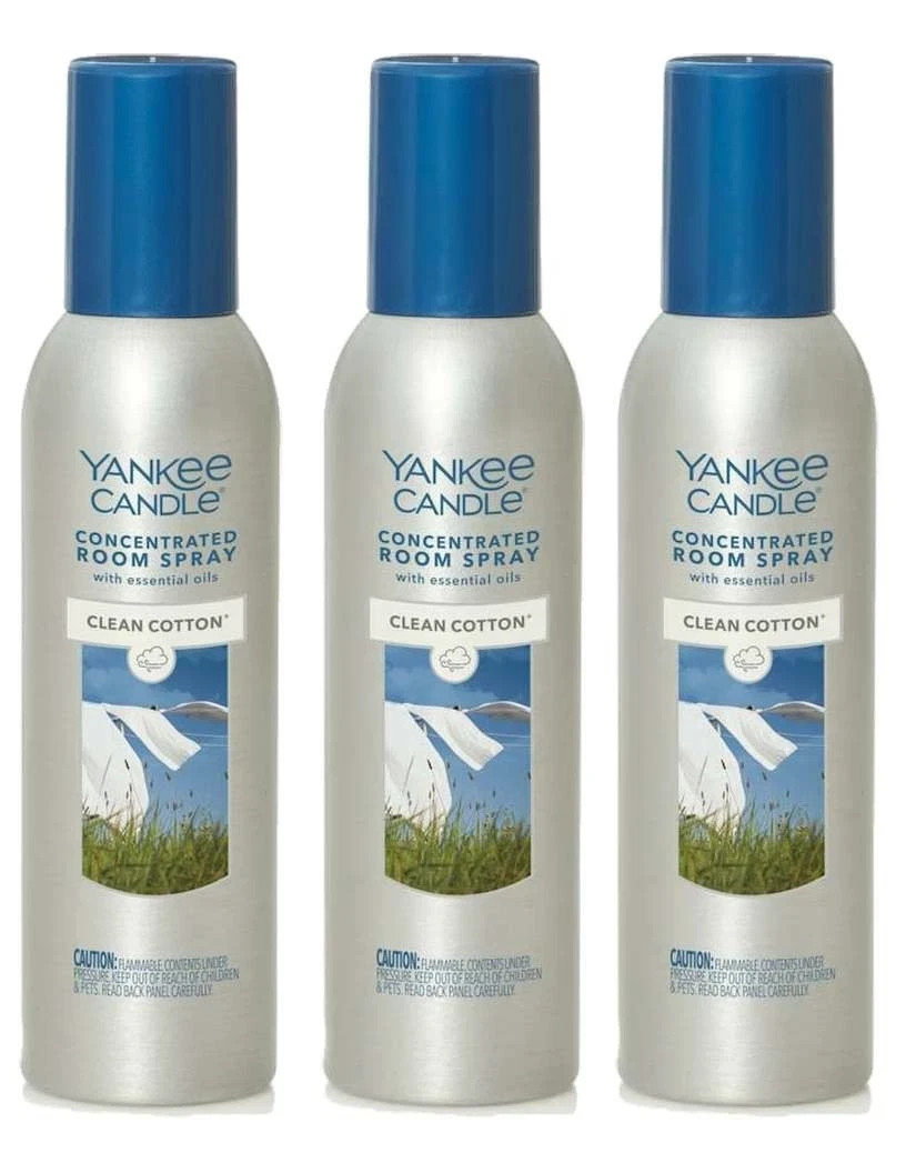 Yankee Candle Clean Cotton Concentrated Room Spray 1.5 Oz. White Florals X3 gallery